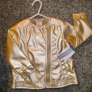 Wendy Bellissimo Gold Faz Leather Jacket. Sz 18m. $15